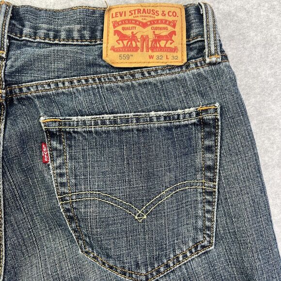 Levi's 559 32x32 Jeans Men Blue Levi relaxed fit straight actual 32x30 - Picture 13 of 13